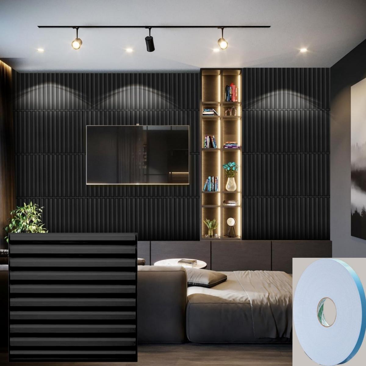 Mroace Self Adhesive Striped PVC Wall Panels