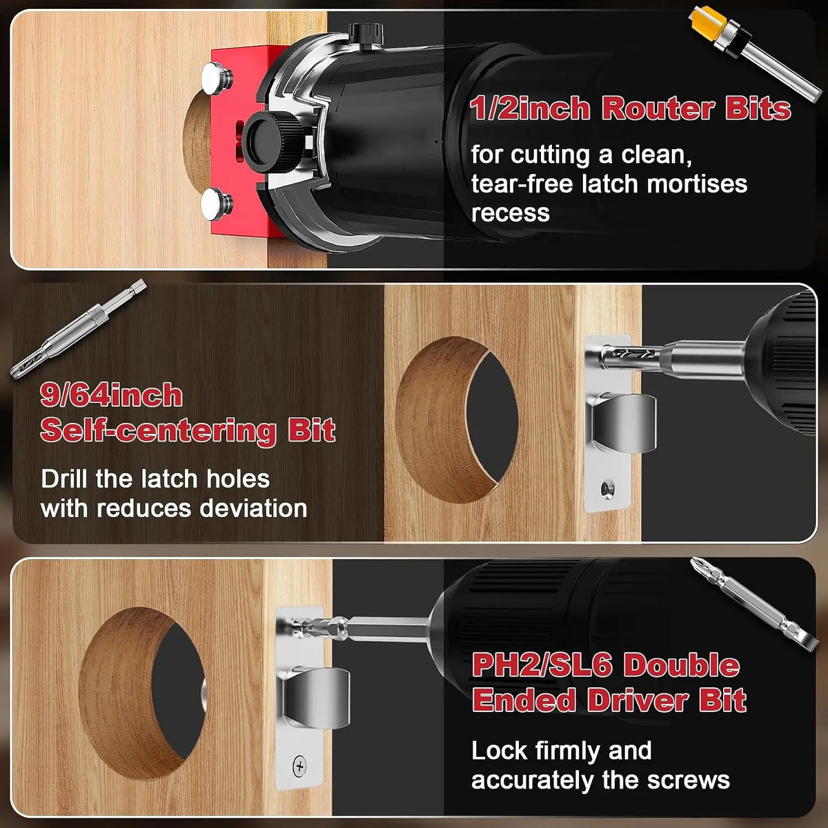 Mroace Aluminum Door Latch Mortise Router Jig