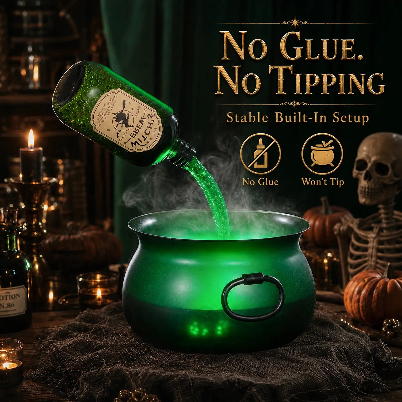 Mroace Witch Cauldron Fog Maker Decoration