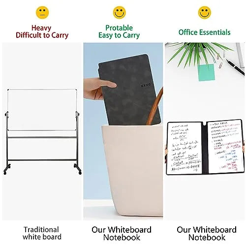 Mroace Reusable Dry Erase Whiteboard Notebook