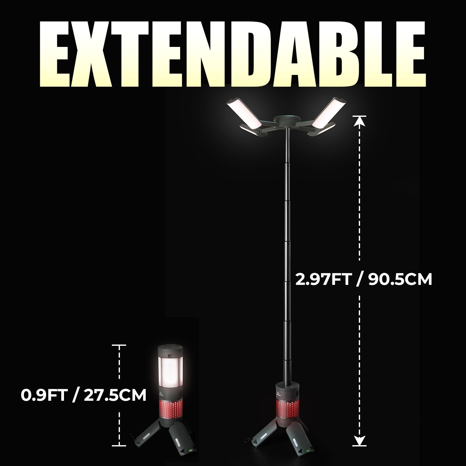 Mroace Telescopic Camping Light With Magnetic Stand