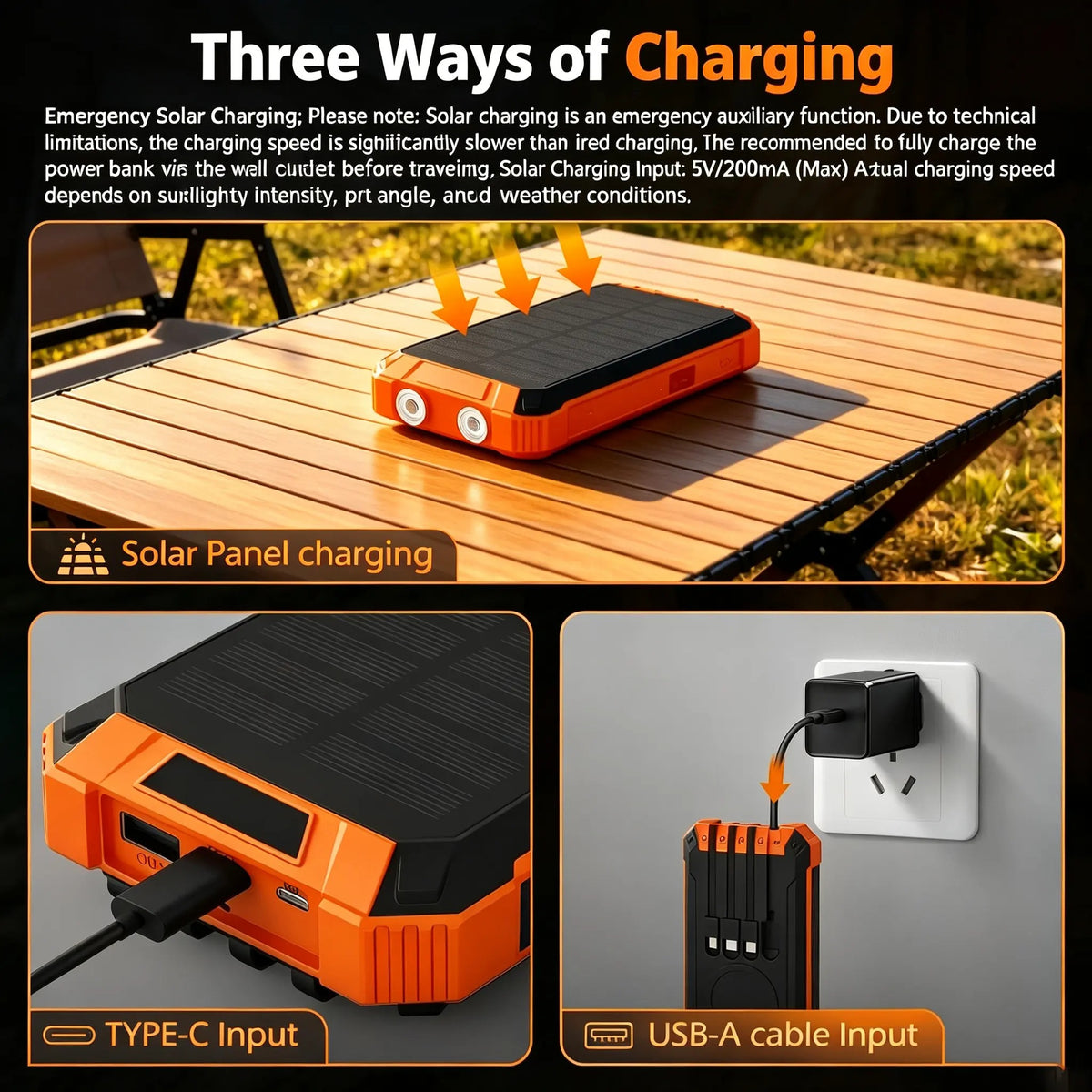 Mroace Solar Wireless Portable Power Bank