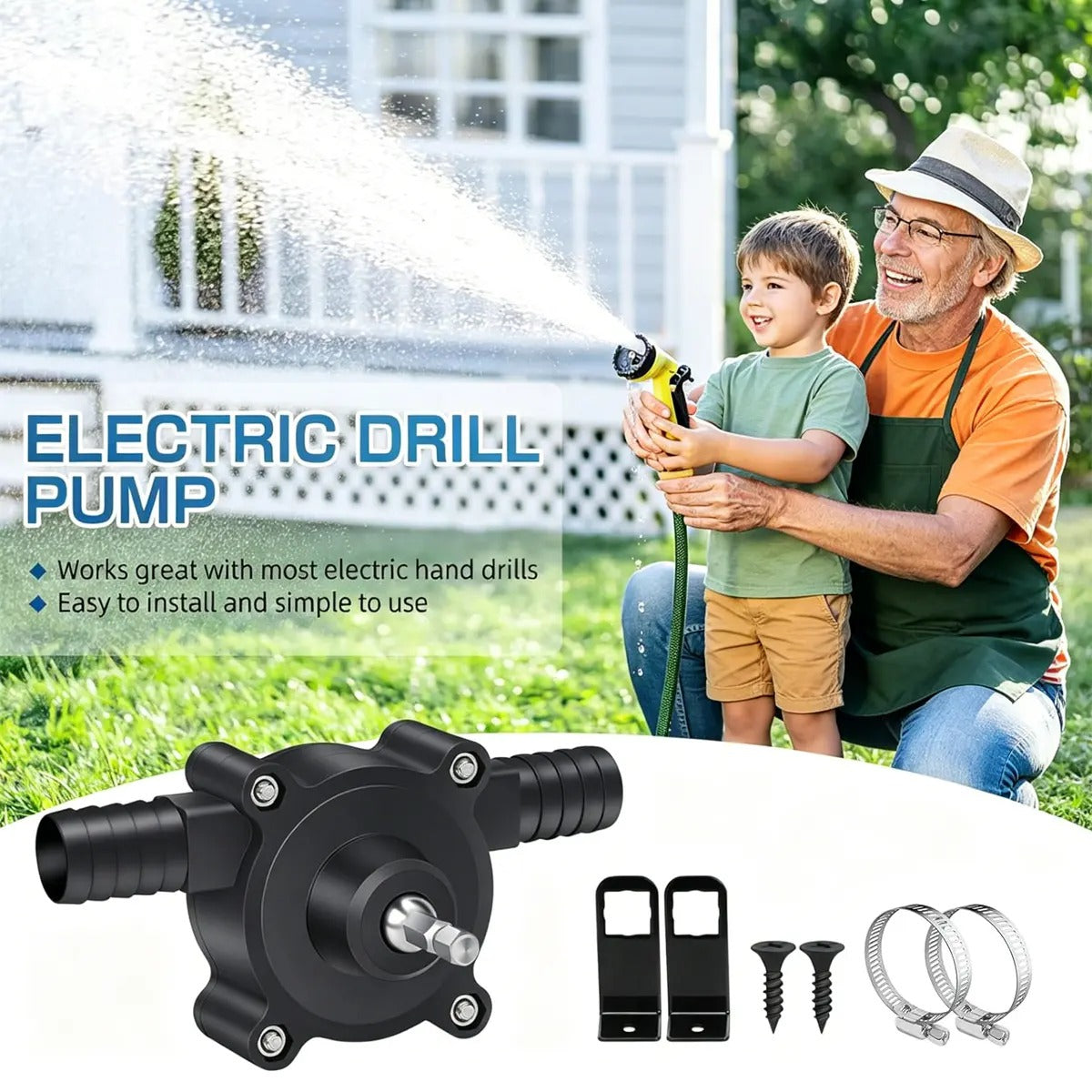 Mroace Drill Powered Self Priming Liquid Transfer Pump