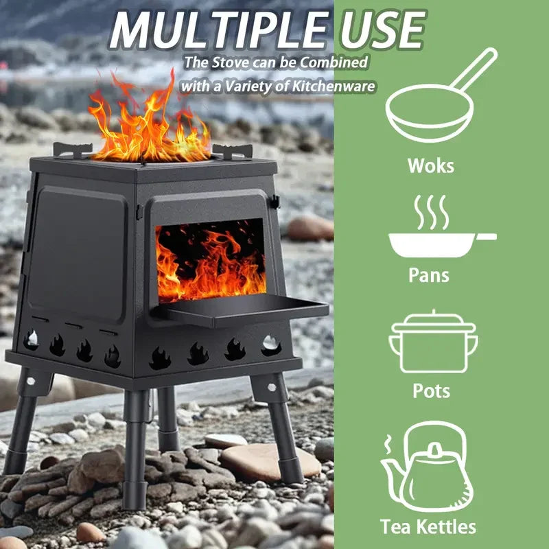 Portable Compact Cast Iron Wood - Image 8