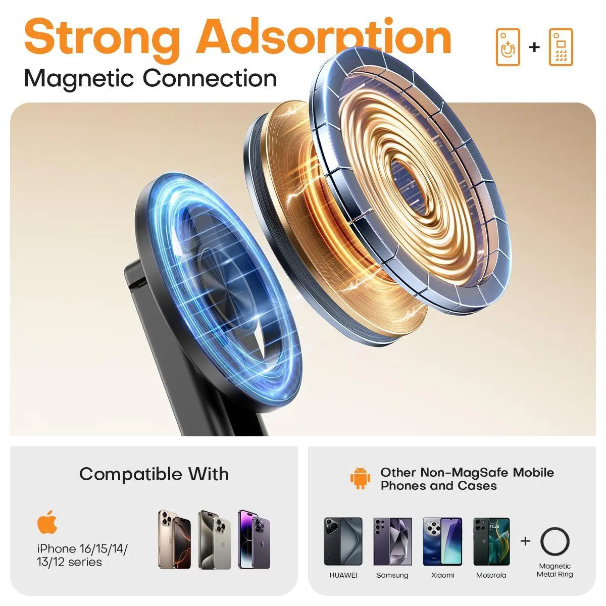 Mroace Magnetic Selfie Stick With Bluetooth Remote Control