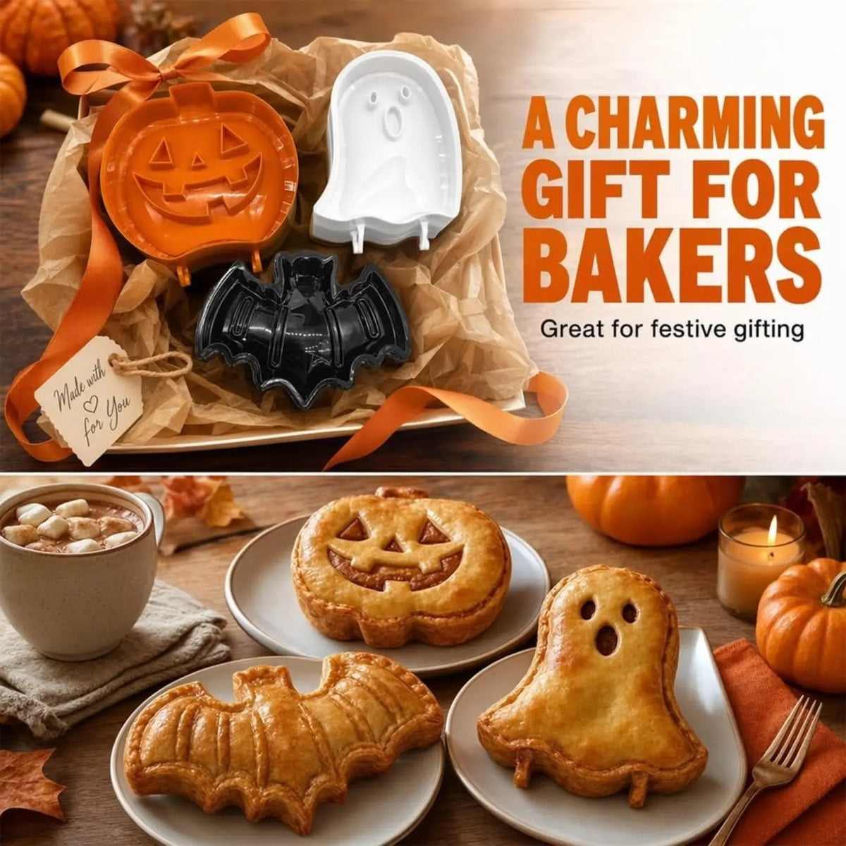 Mroace Halloween Hand Pie Mold Set