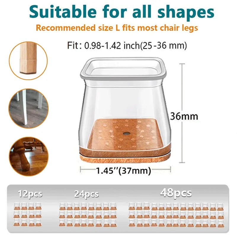 Mroace Noise Reducing Silicone Chair Leg Protectors