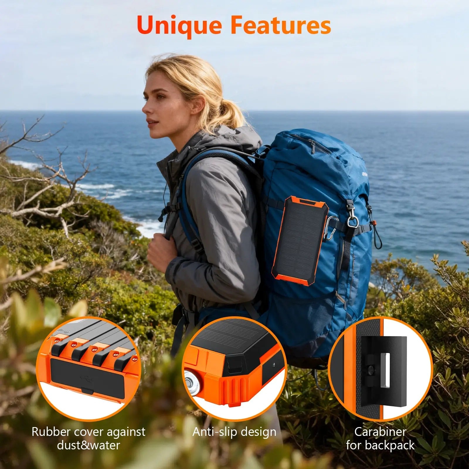 Mroace Solar Wireless Portable Power Bank