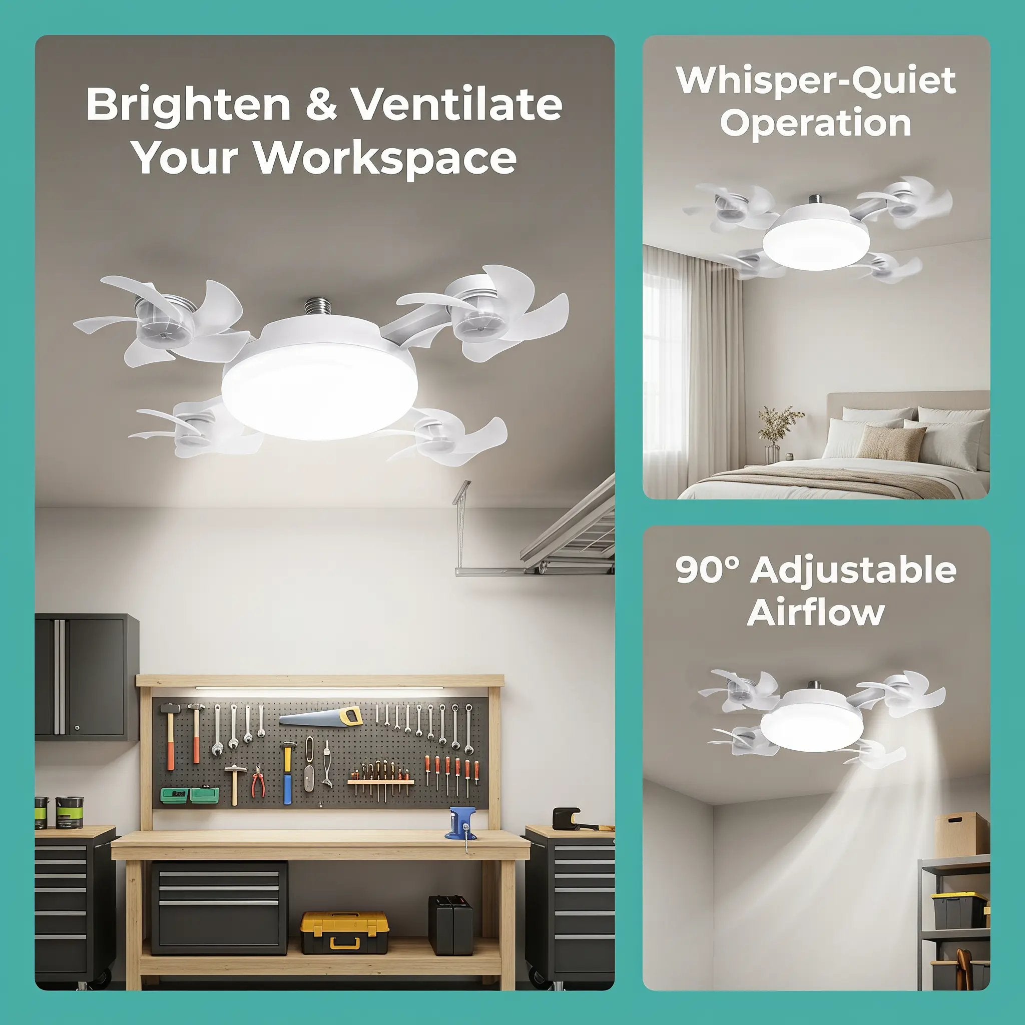 Mroace Light-Silent LED Ceiling Fan with Remote