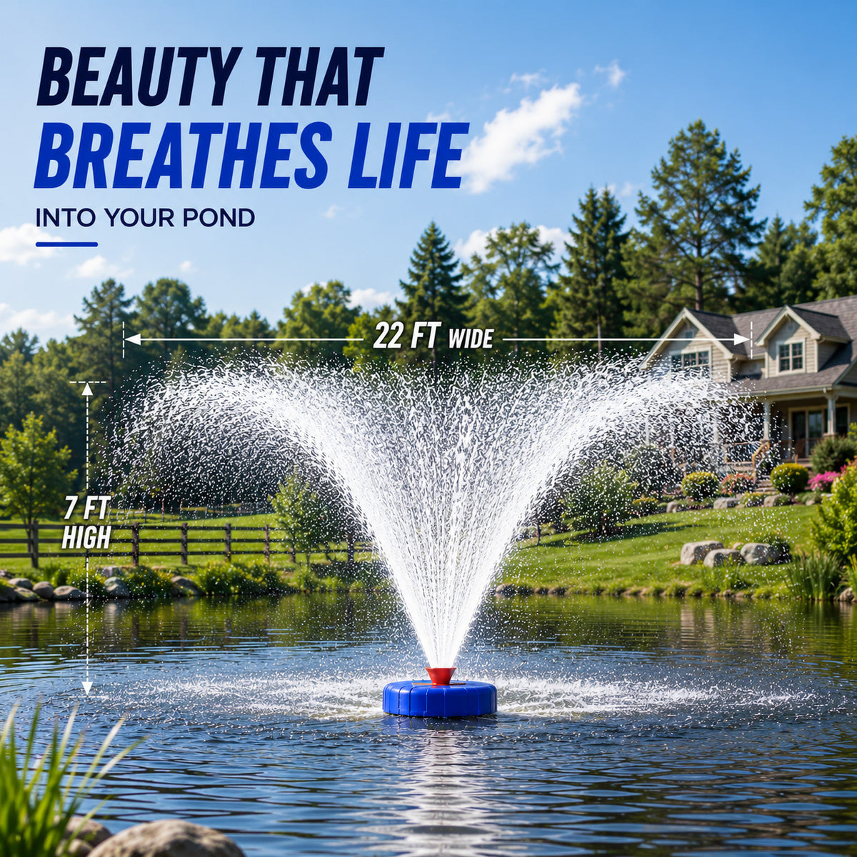 Mroace Fully Automatic Floating Fountain Aerator