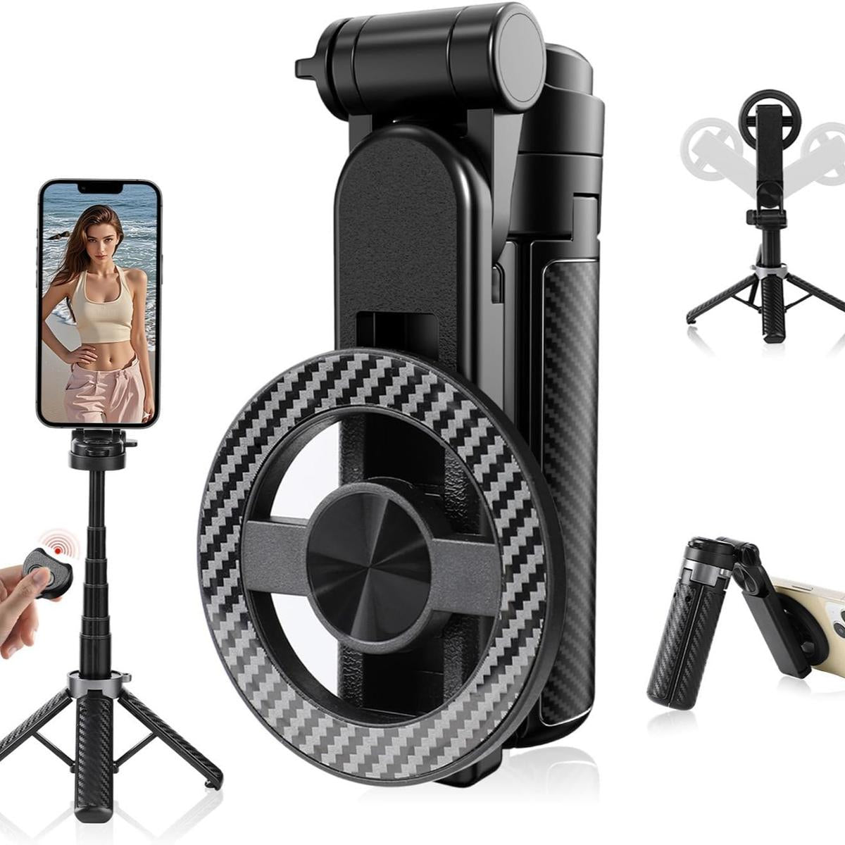 Mroace Magnetic Selfie Stick With Bluetooth Remote Control