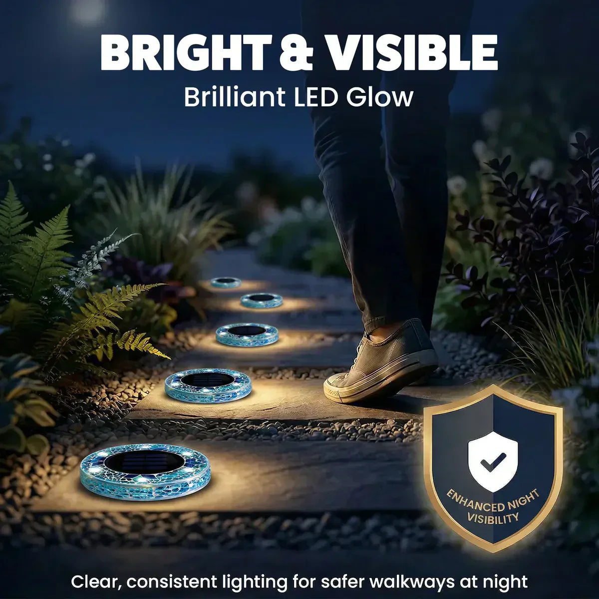 Mroace Waterproof Solar Mosaic Disk Lights