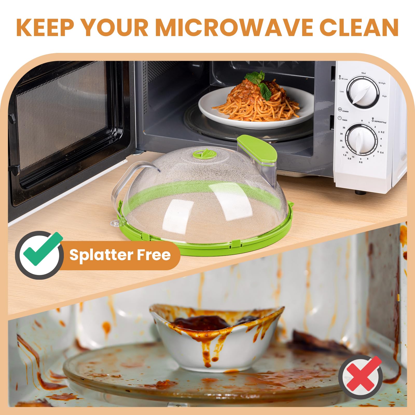 Mroace 12 Inch Microwave Splatter Cover