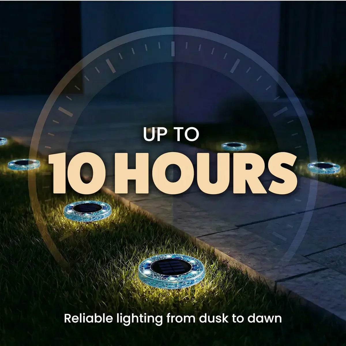 Mroace Waterproof Solar Mosaic Disk Lights