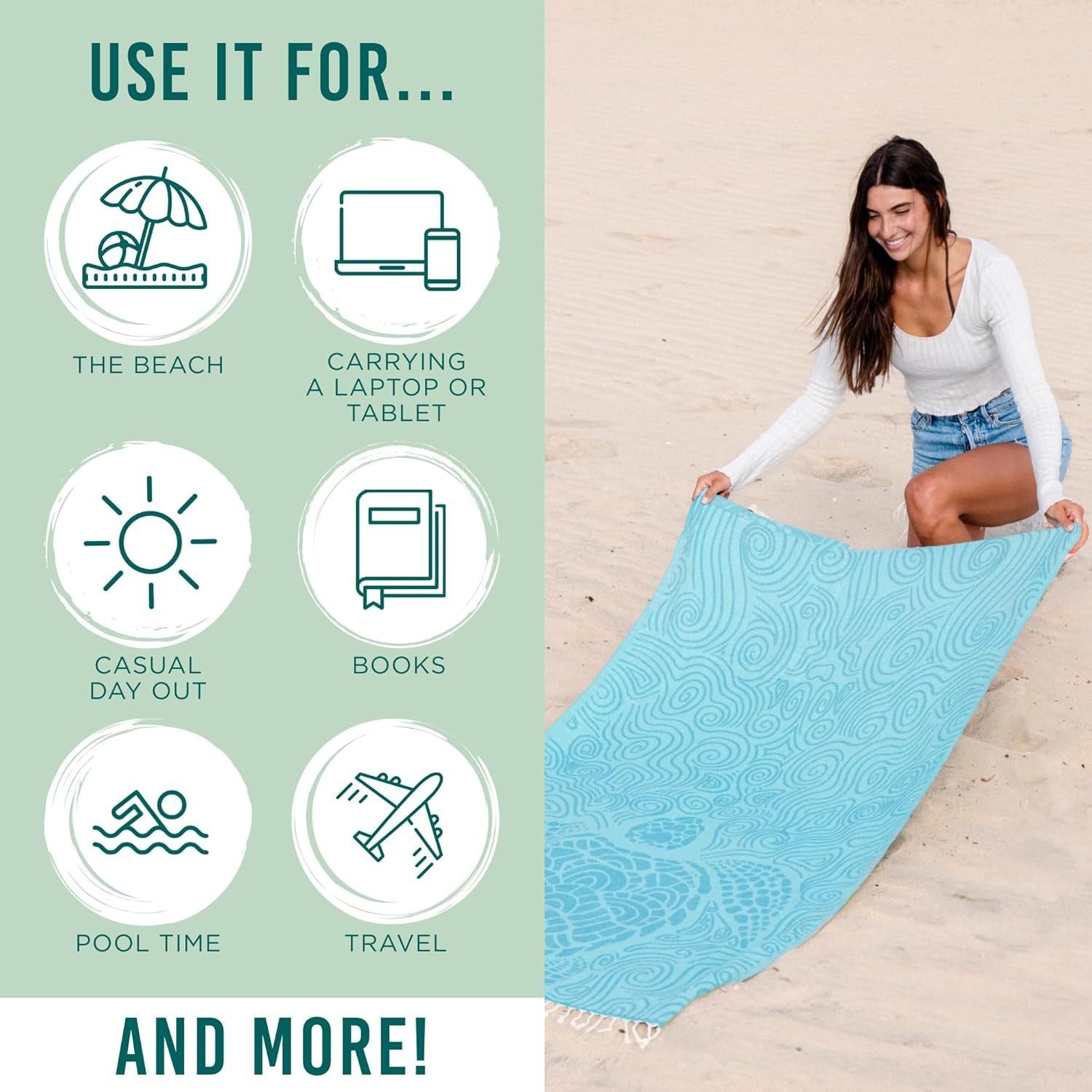 Mroace The 2-in-1 Beach Essential You’ll Use All Summer From Beach Towel to Backpack in Seconds