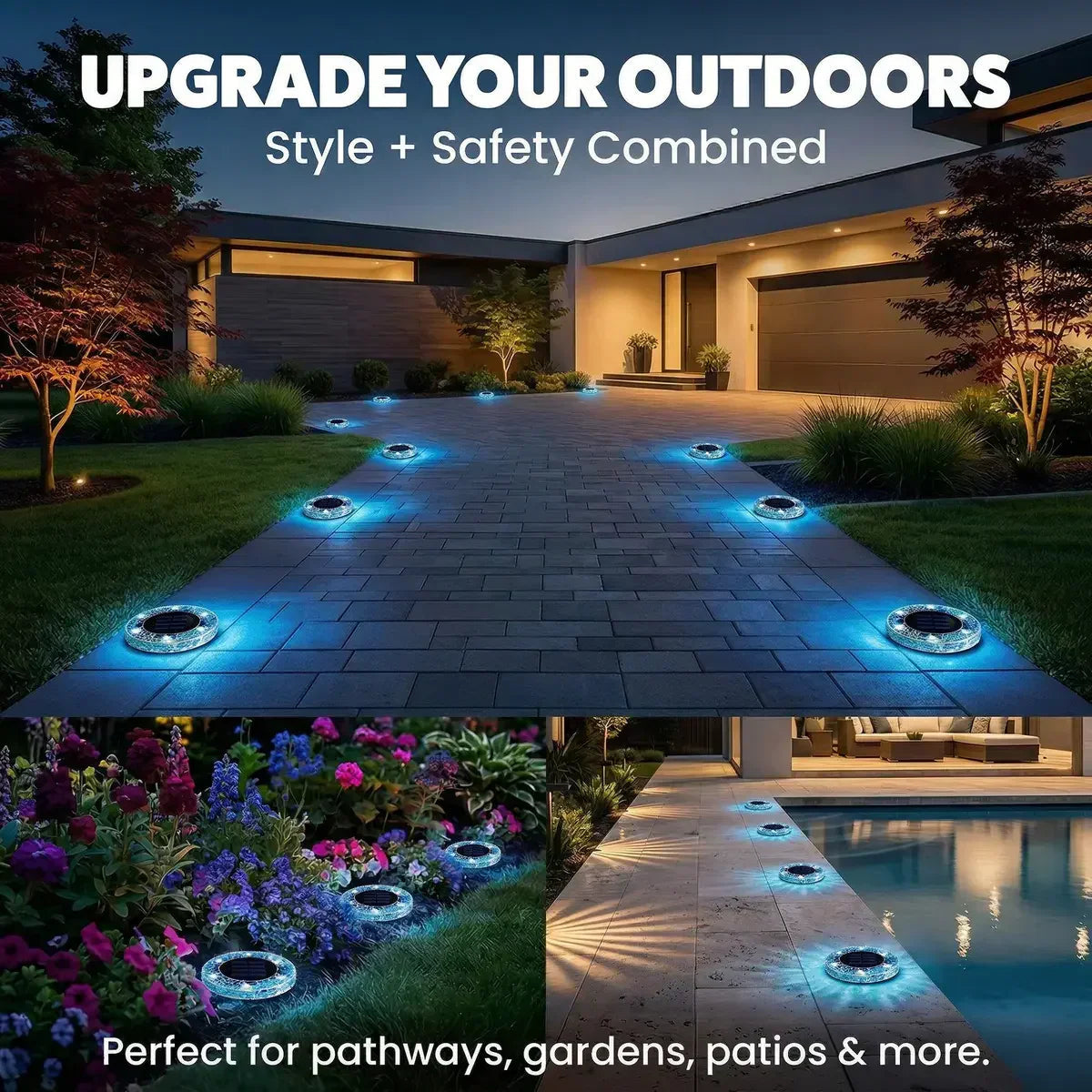 Mroace Waterproof Solar Mosaic Disk Lights