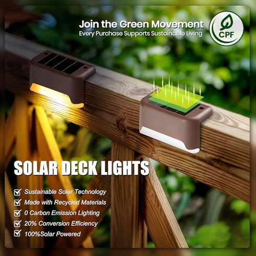 Mroace Waterproof Solar Deck Step Lights