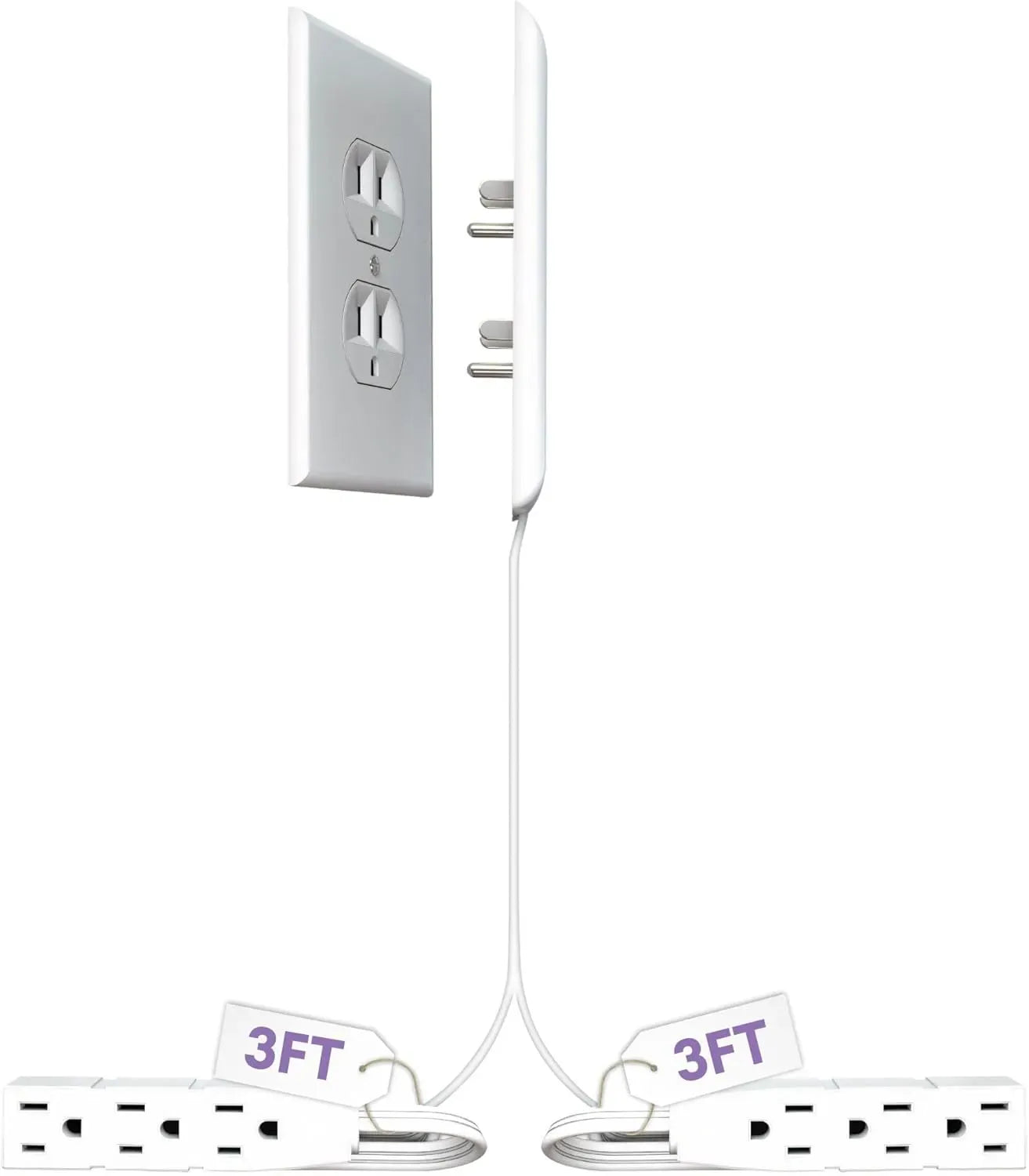 Mroace Ultra Flat Plug Extension Cord Power Strip