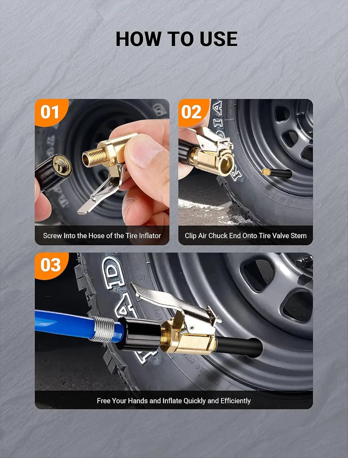Mroace Brass Locking Tire Air Chuck Adapter Set