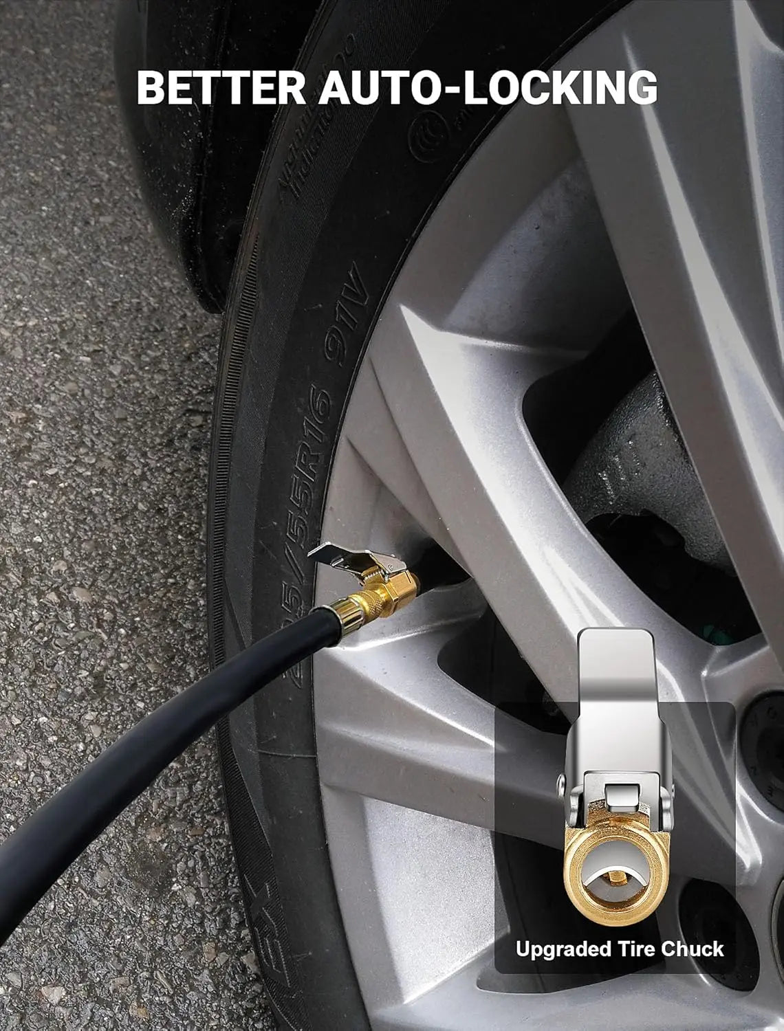 Mroace Brass Locking Tire Air Chuck Adapter Set
