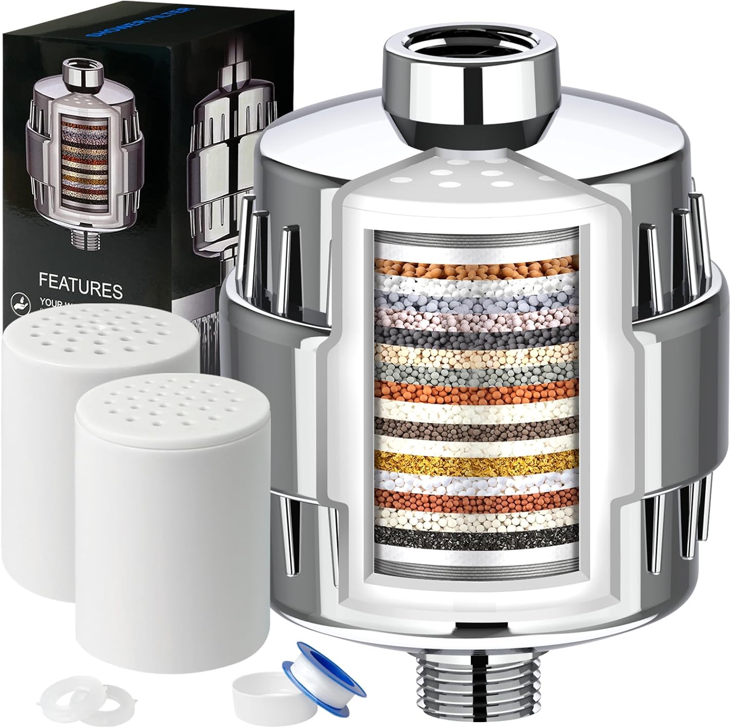 Mroace Multi-Stage Hard Water Purifying Shower Filter