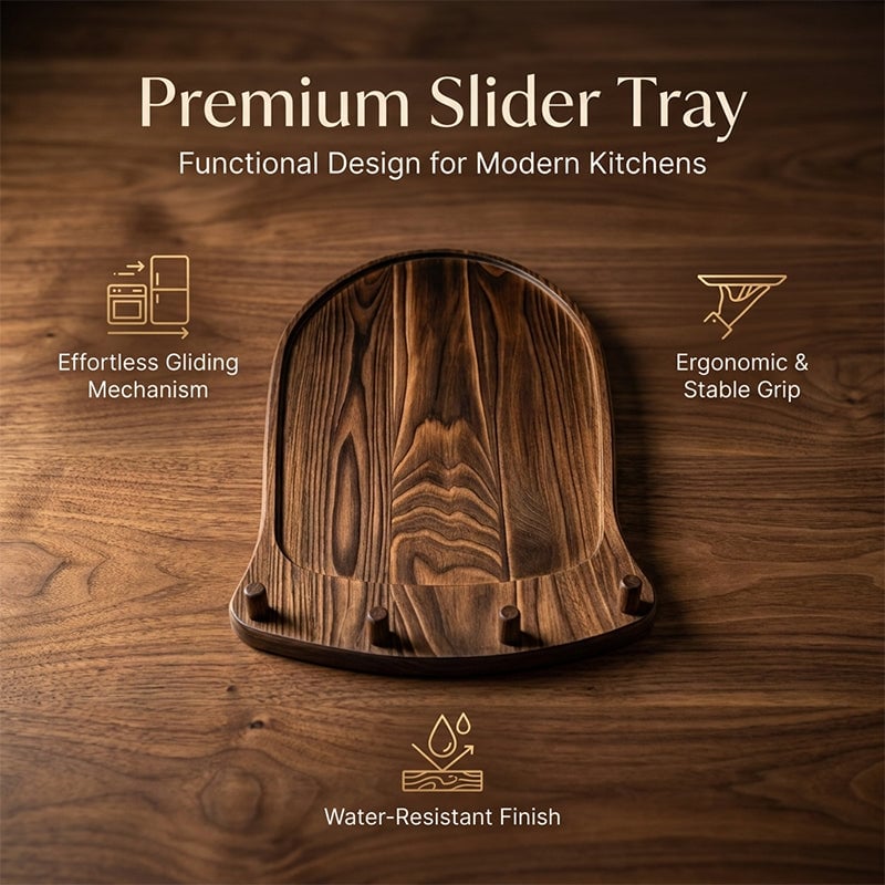 Mroace Wooden Mixer Slider With Storage