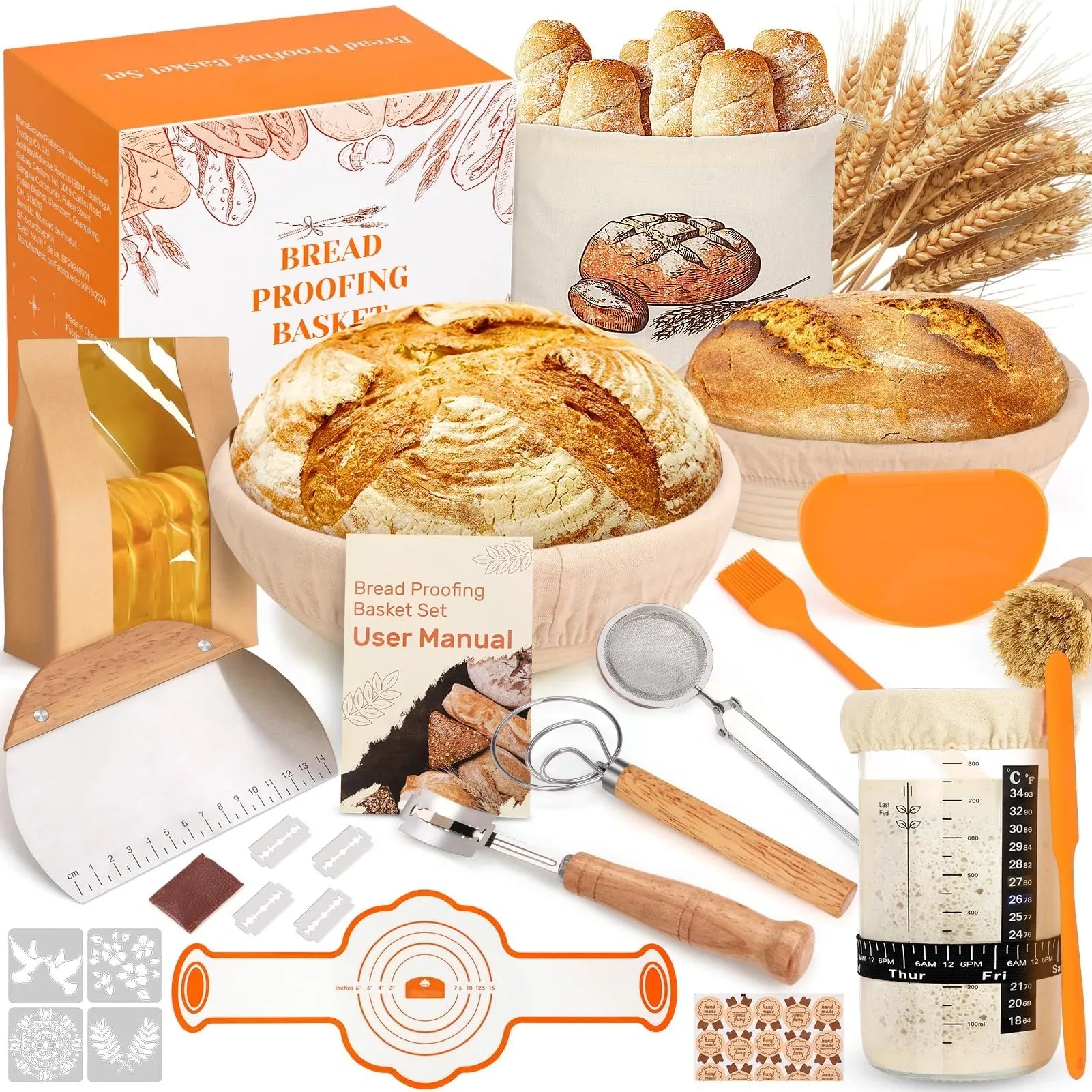 Mroace Bread Proofing Basket Sourdough Baking Kit - MROACE