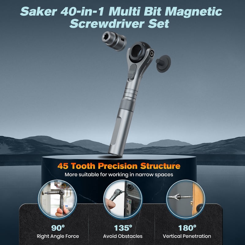 Mroace Flexible Head Magnetic Ratchet Screwdriver Set
