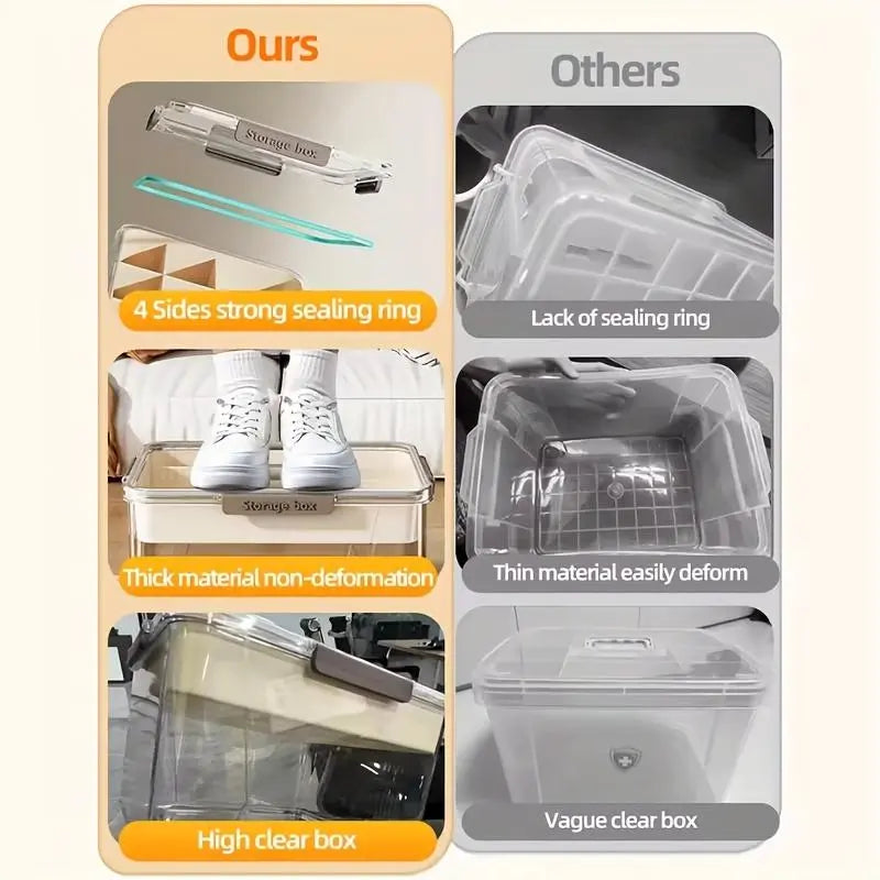 Mroace Large Capacity Portable Clear Medicine Storage Box
