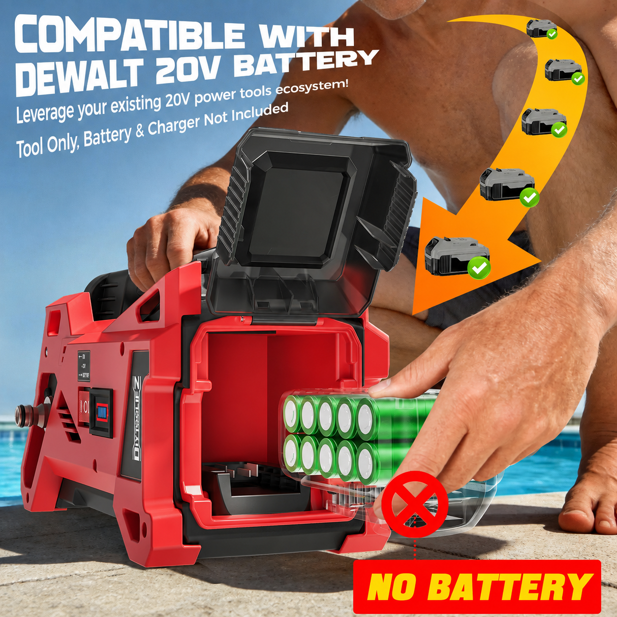 Mroace Cordless Self Priming Water Transfer Pump