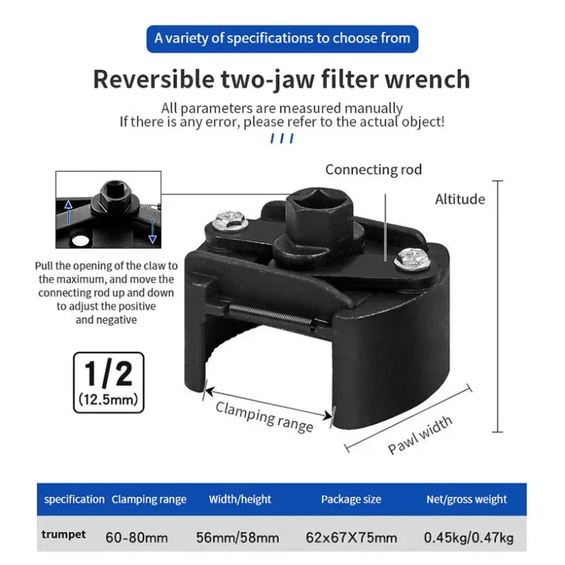 Mroace Adjustable Oil Filter Wrench