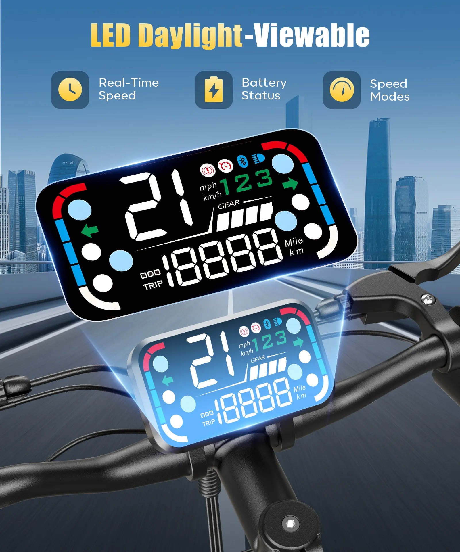 Mroace Foldable Electric Scooter with Basket & Seat