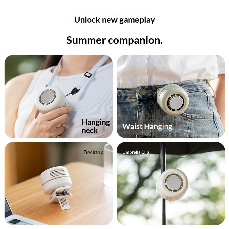 2026 New Portable Neck Cooling Fan, Mini Personal Fan with Rain-Clamping, Hands-Free for Desktop Outdoor Travel
