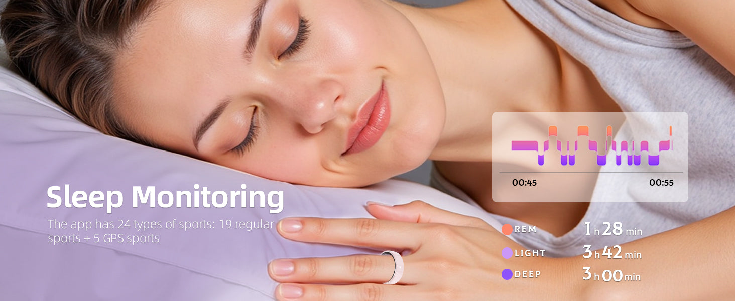 Mroace Pink Ceramic Smart Ring for Women