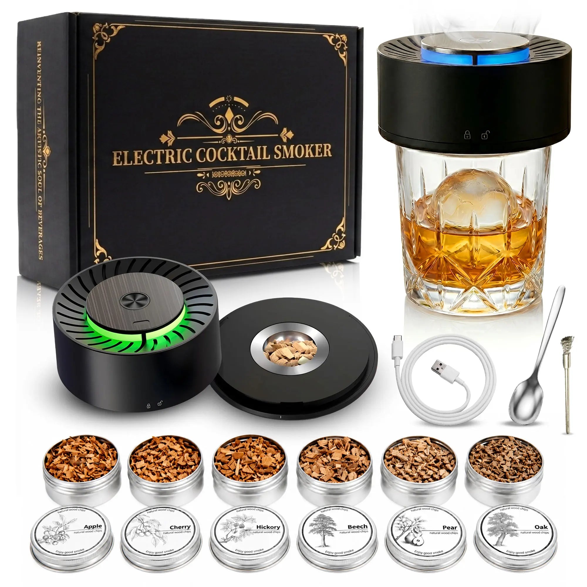 Mroace Rechargeable Electric Cocktail Smoker Kit