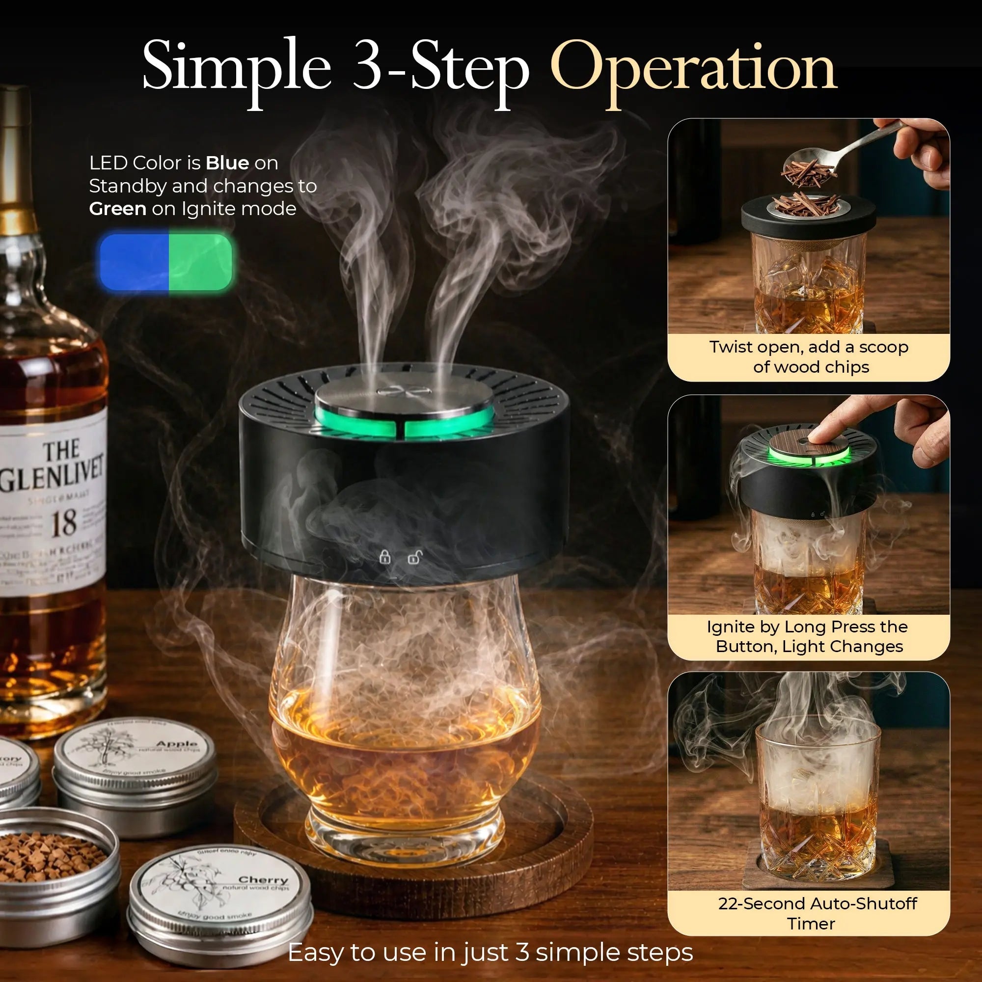 Mroace Rechargeable Electric Cocktail Smoker Kit