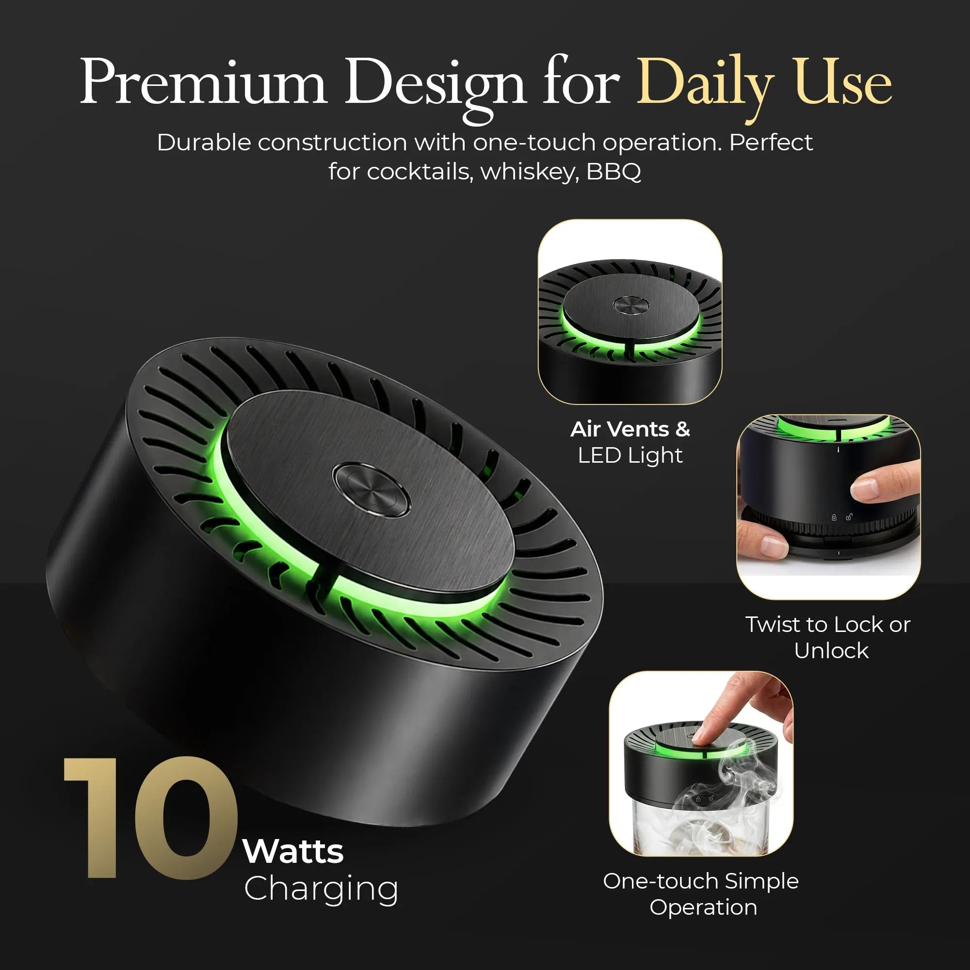 Mroace Rechargeable Electric Cocktail Smoker Kit