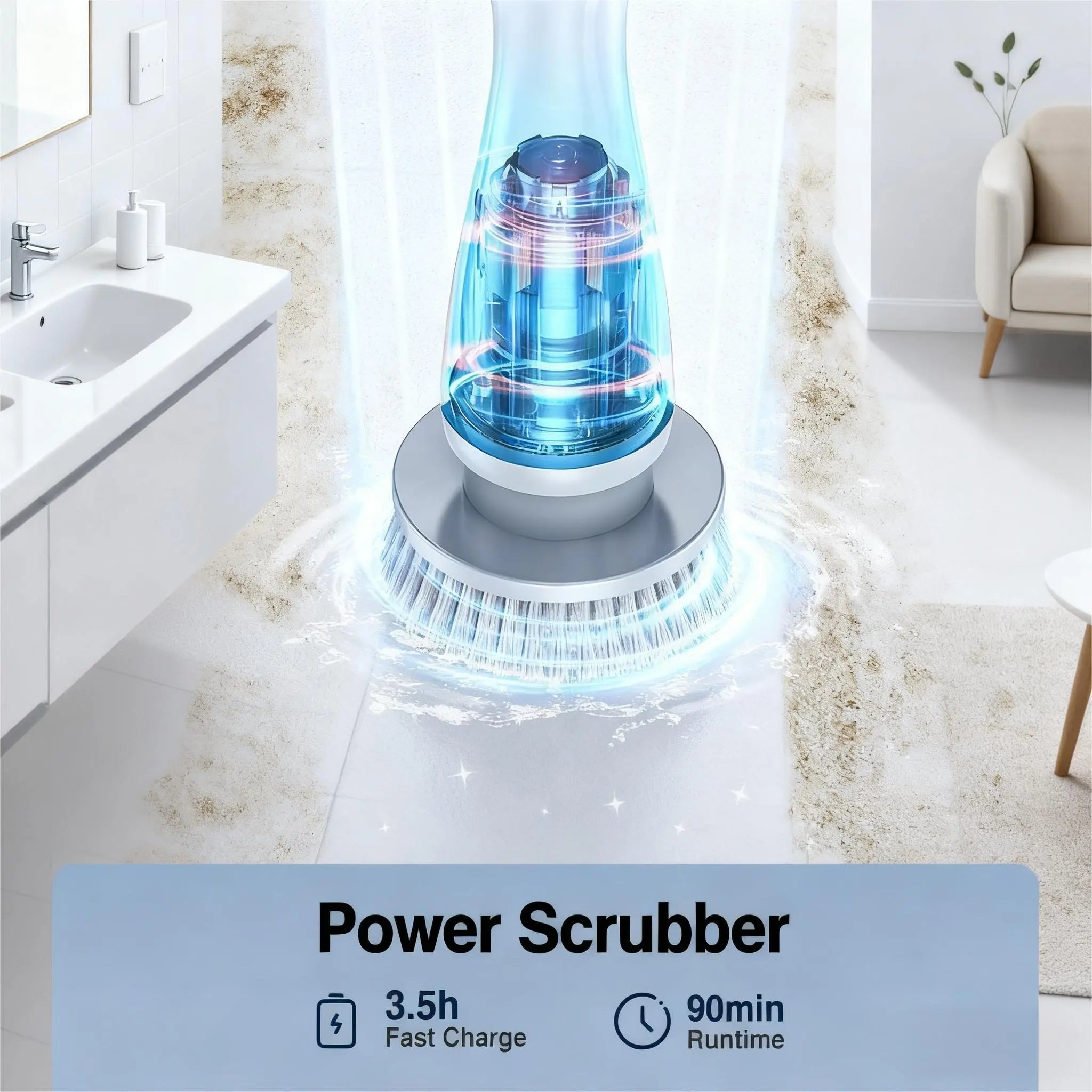 Mroace Cordless Multi Speed Electric Spin Scrubber