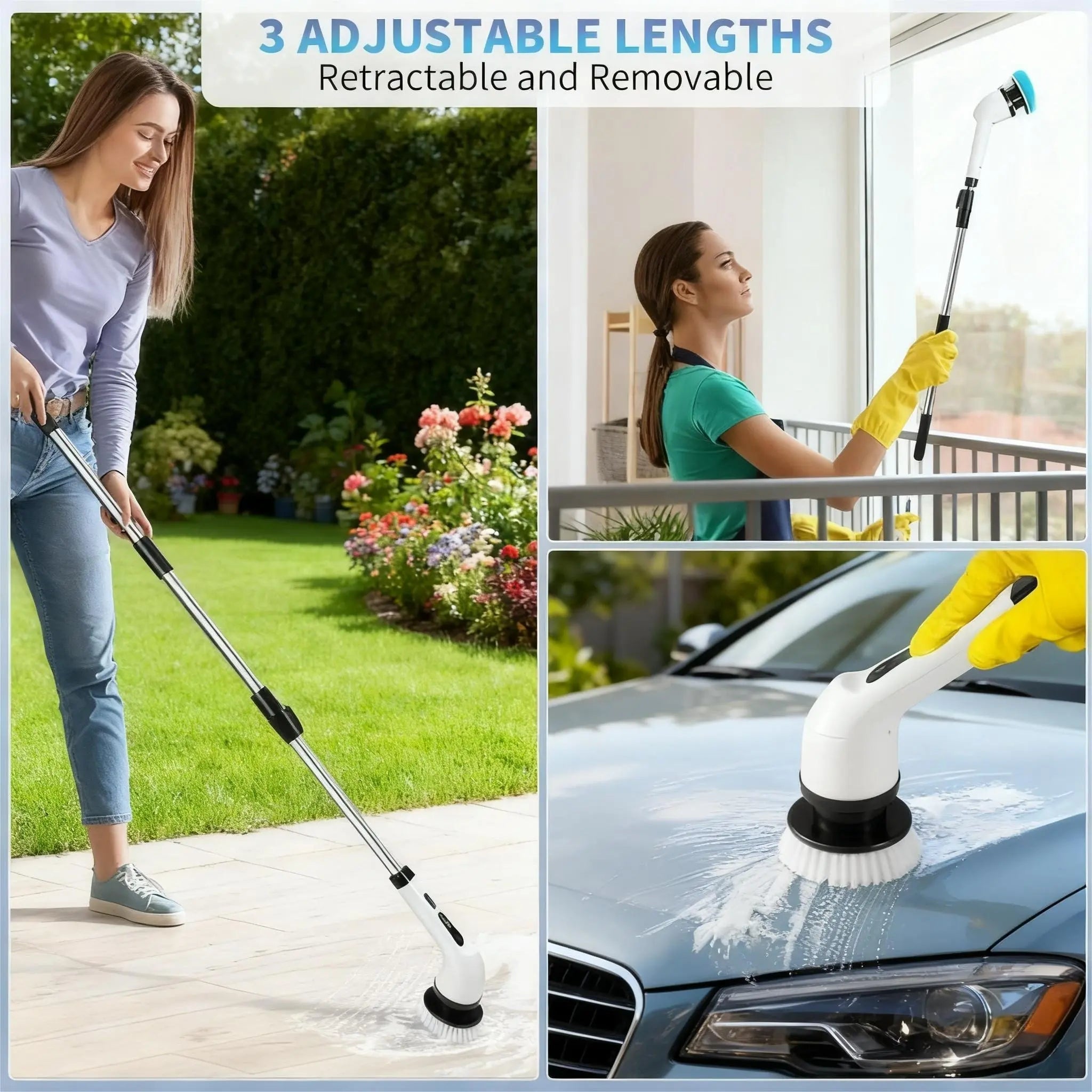 Mroace Cordless Multi Speed Electric Spin Scrubber