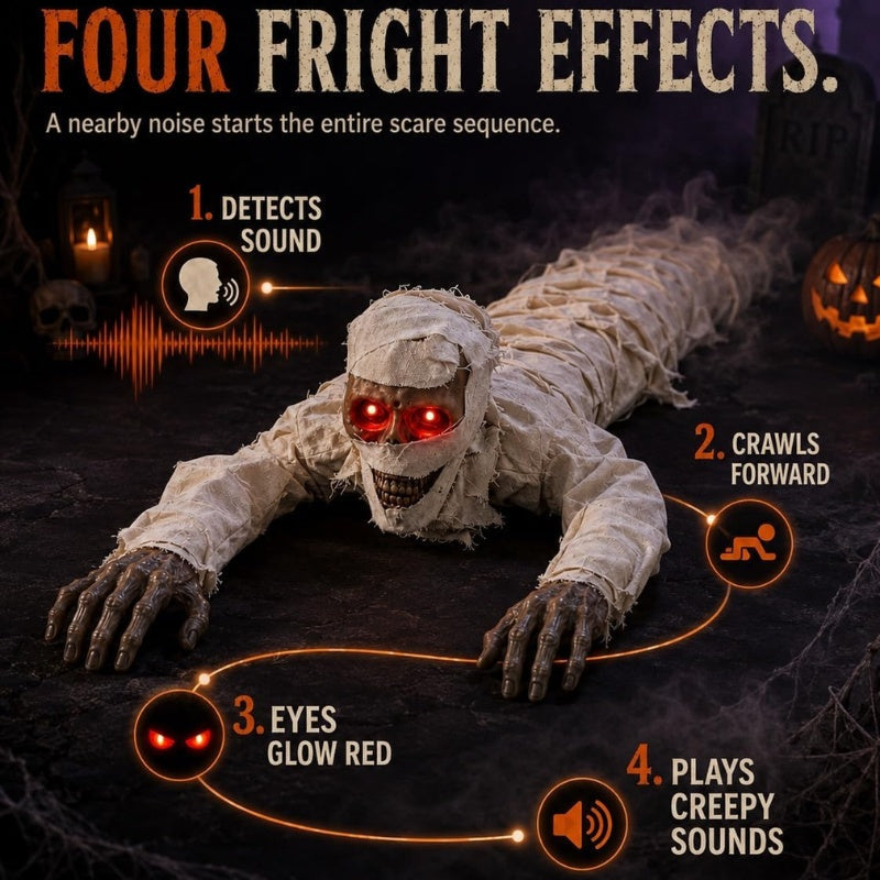 Mroace Sound Activated Crawling Mummy Decoration