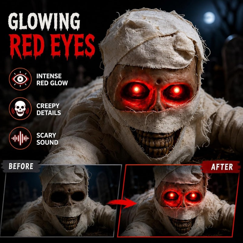 Mroace Sound Activated Crawling Mummy Decoration