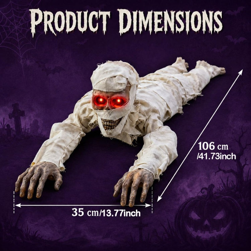 Mroace Sound Activated Crawling Mummy Decoration