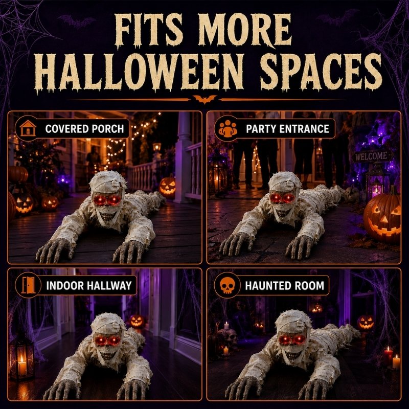 Mroace Sound Activated Crawling Mummy Decoration