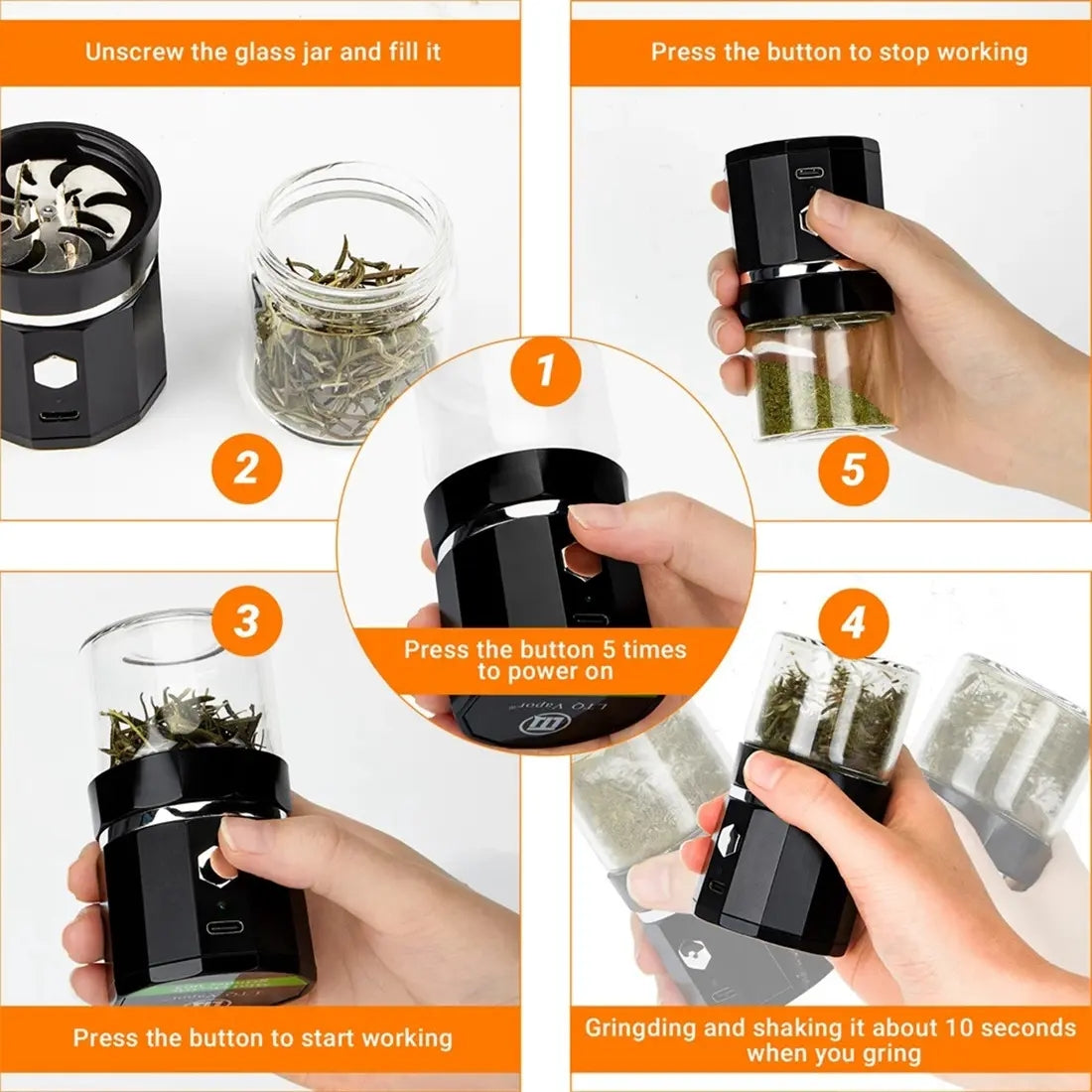 Mroace Portable Rechargeable Electric Coffee Grinder