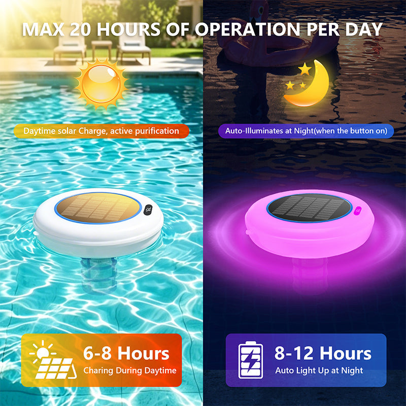 Mroace Solar Powered Pool Ionizer With LED Light