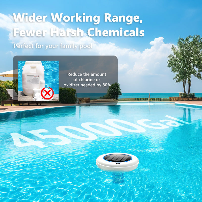 Mroace Solar Powered Pool Ionizer With LED Light