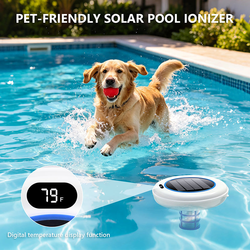 Mroace Solar Powered Pool Ionizer With LED Light