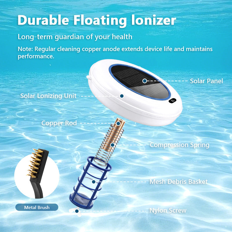 Mroace Solar Powered Pool Ionizer With LED Light