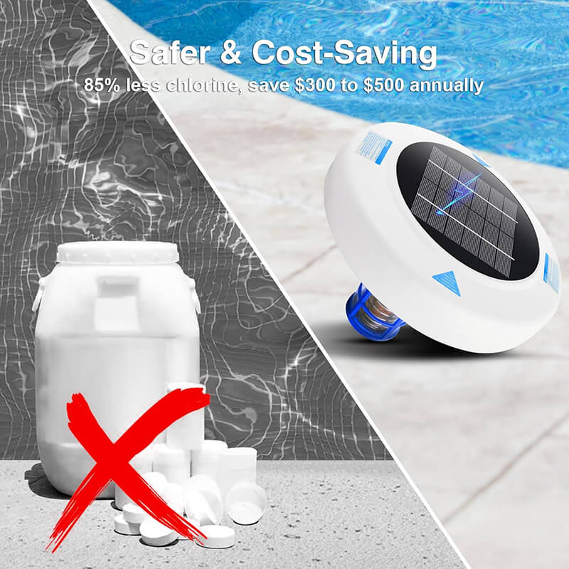Mroace Solar Powered Pool Ionizer With LED Light