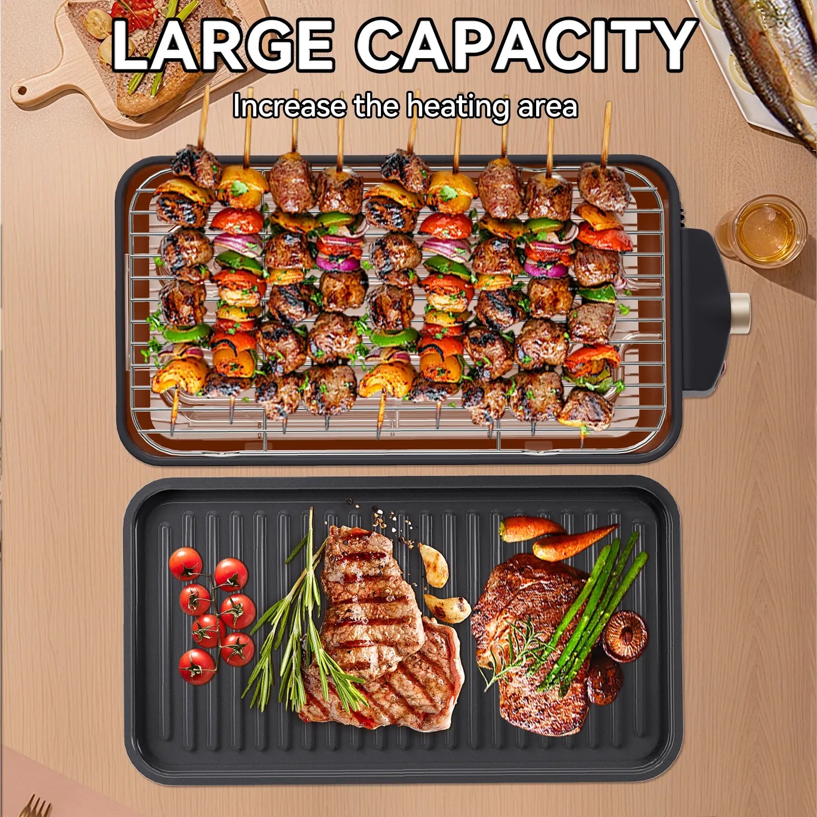 Mroace Smokeless Electric Grill And Griddle